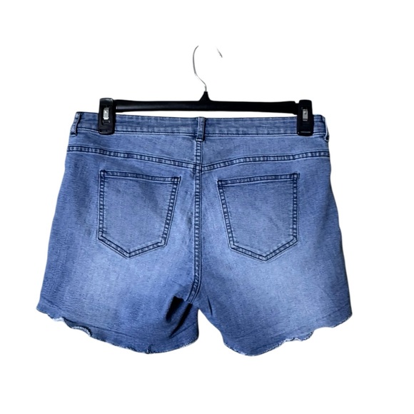 H & M Womens Cut Off Blue Jean Shorts Size 10 Y2K Mid Rise Festival - Picture 3 of 8